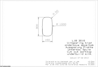 L18 3016 Okg Undermount Cut Out