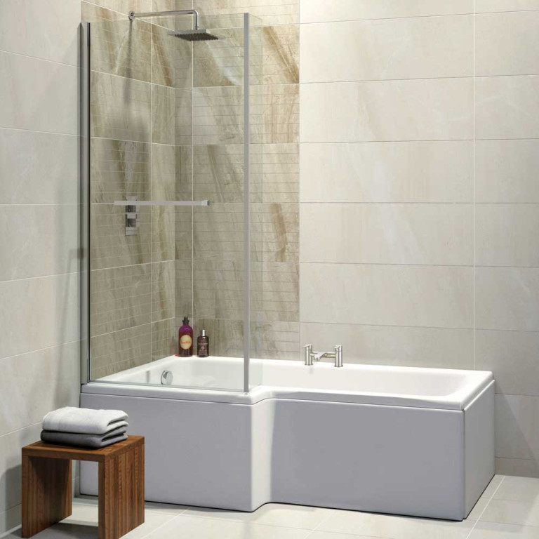 Synergy Elite L Shape 1675mm Left Hand Premier Finish Shower Bath