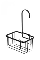 QM260421 Hook Over Shower Caddy Black - Angle