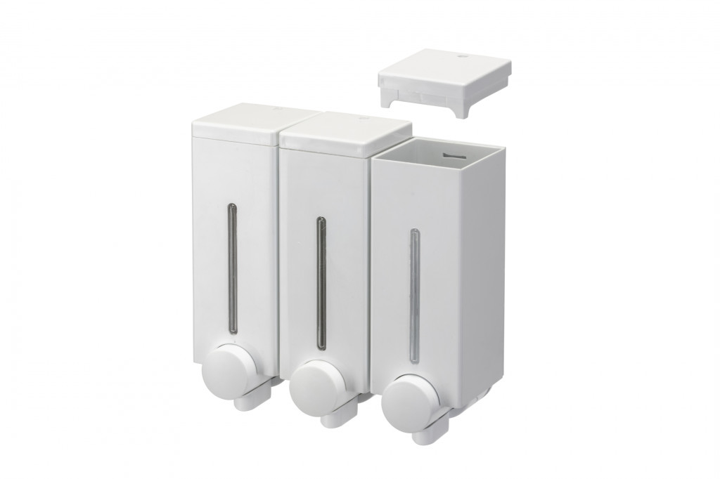 PA670322 Slimline Triple Soap Dispenser-angle-left-open